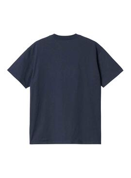 T-Shirt Carhartt Script Embroidery Bleu Marine Homme