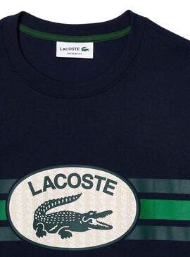 T-Shirt Lacoste Monograma Bleu Marine pour Homme