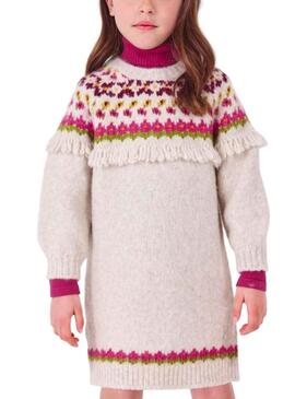 Robe Mayoral Knitted Beige Flecos pour Fille