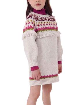 Robe Mayoral Knitted Beige Flecos pour Fille