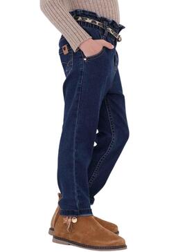 Pantalon Mayoral Grand Denim Ceinture pour Fille