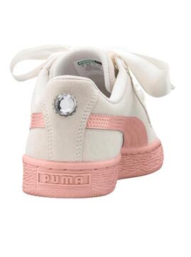 Baskets Heart Puma Suede Jewel JR Blanc