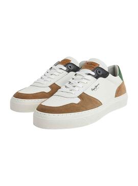 Baskets Pepe Jeans Yogi Street Blanc Camel