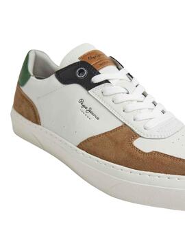 Baskets Pepe Jeans Yogi Street Blanc Camel