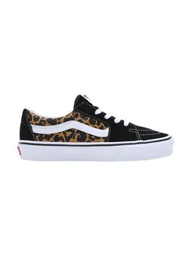 Baskets Vans SK8 Low L opard Noire pour Femme