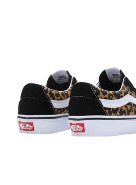 Baskets Vans SK8 Low Léopard Noire pour Femme