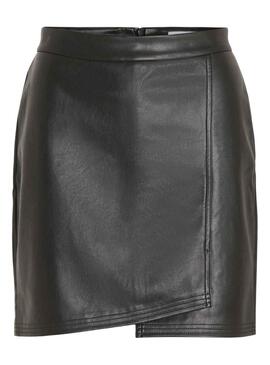 Jupe Vila Vidagmar Similicuir Noire pour Femme