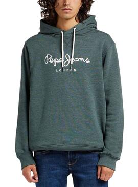 Sweat Pepe Jeans Nouvel Hoodie Vert Homme