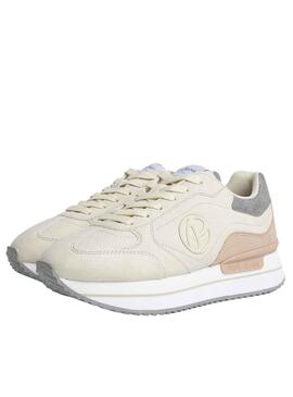 Baskets Pepe Jeans Rusper Beige minimal Femme