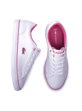 Chausson Lacoste Lerond Blanc Rose Fille