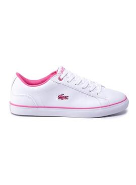 Chausson Lacoste Lerond Blanc Rose Fille