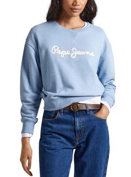 Sweat Pepe Jeans Nanette Bleu pour Femme