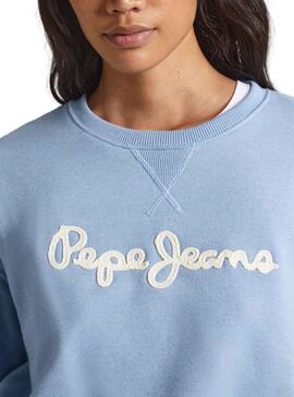 Sweat Pepe Jeans Nanette Bleu pour Femme
