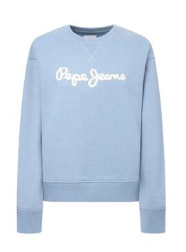 Sweat Pepe Jeans Nanette Bleu pour Femme
