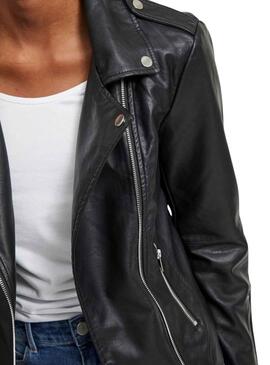 Veste Vila Similicuir Vicaire Noire pour Femme