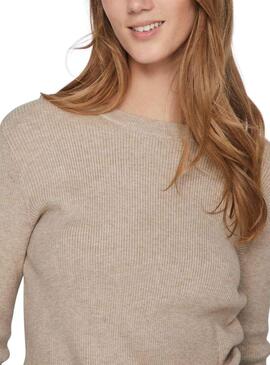 Pull Vila Vicomfy Beige pour Femme