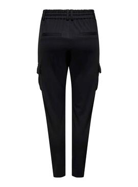 Pantalones Only Cargo Poptrash Noire pour Femme