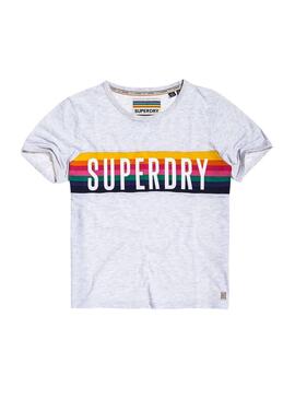 T-Shirt Superdry Rainbow Gris Femme