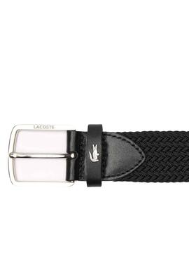 Ceinture Sangle tissée Lacoste 35 Noire pour Homme