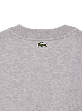Sweat Lacoste Loose Fit Gris pour Homme