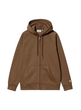 Veste Carhartt Hooded Chase Brun pour Homme