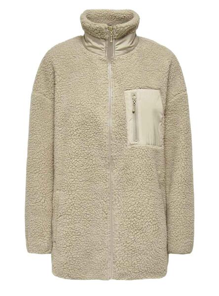 Veste Only Tracy Sherpa Beige pour Femme