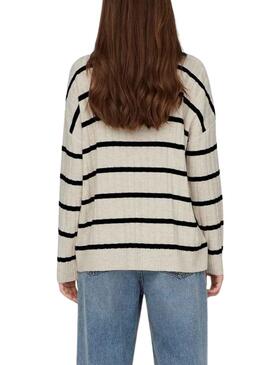 Pull Only New Tessa Beige pour Femme