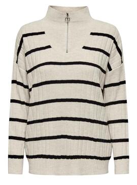 Pull Only New Tessa Beige pour Femme
