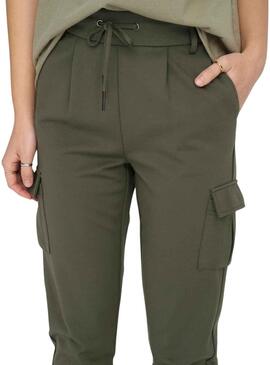 Pantalon Only Poptrash Life Vert pour Femme