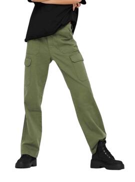 Pantalon Only Mafy Cargo Vert pour Femme