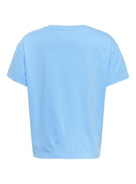 T-Shirt Tommy Jeans Boxy Clean Logo Femme Bleu