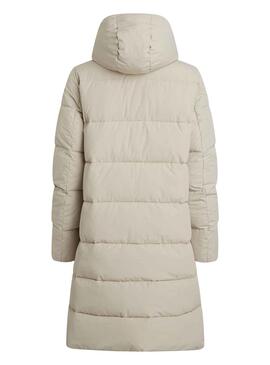 Veste Calvin Klein Plumes Capuche Beige Femme