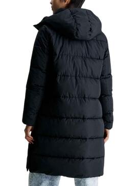 Veste Calvin Klein Plumes Capuche Noire Femme