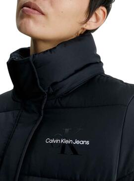 Veste Calvin Klein Plumes Capuche Noire Femme