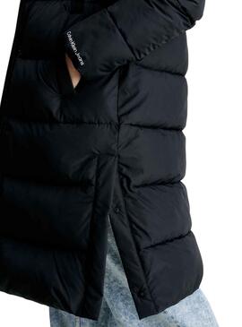 Veste Calvin Klein Plumes Capuche Noire Femme