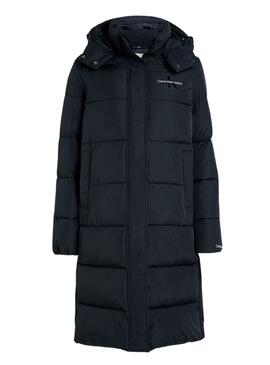 Veste Calvin Klein Plumes Capuche Noire Femme