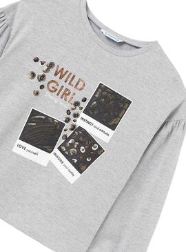 T-Shirt Mayoral Wild Girl Gris pour Fille