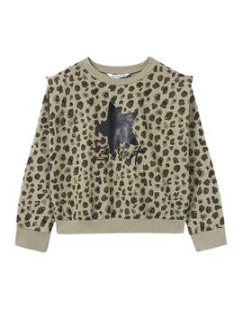 Pull Mayoral Printed Léopard Vert Fille
