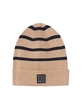 Chapeau Mayoral Galleta Rayures Beige pour Fille