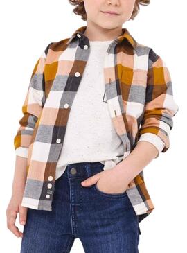 Chemise Mayoral Cadres Orange pour Garçon