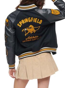 Bombardier Superdry College Patched Noire Femme