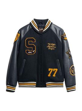 Bombardier Superdry College Patched Noire Femme