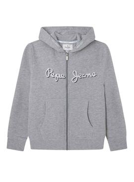 Sweat Pepe Jeans Nolan Zip Gris pour Garçon