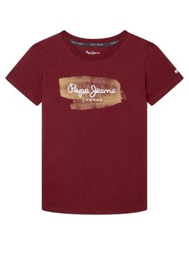 T-Shirt Pepe Jeans Seth Bordeaux pour Garçon
