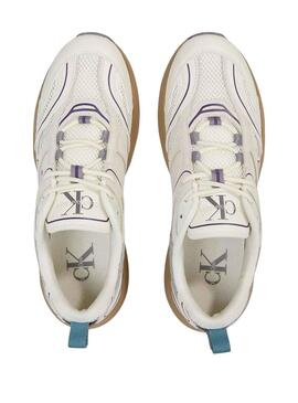Baskets Calvin Klein Retro Tennis Blanc Homme