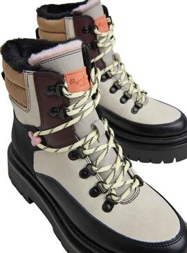 Bottines Pepe Jeans Queen Drôle Blanc pour Femme