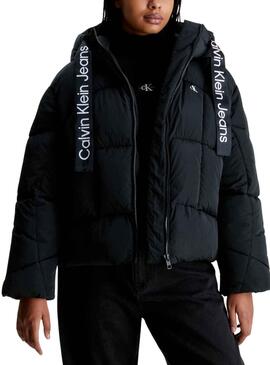 Veste Calvin Klein Plumes Corta Noire Femme