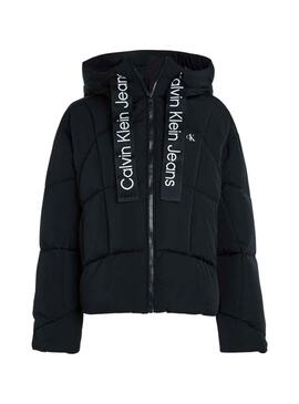 Veste Calvin Klein Plumes Corta Noire Femme