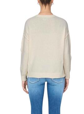 Pull Only Kia perdre des détails Beige pour Femme