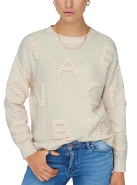 Pull Only Kia perdre des détails Beige pour Femme
